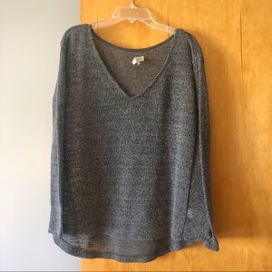 Aero sweater top with shiny speckled fabric, gray